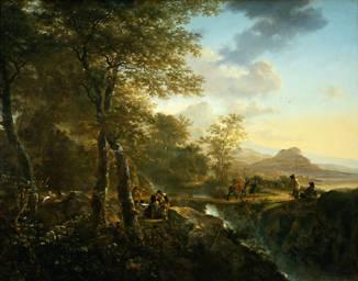 Jan Dirksz Both Italian Landscape with Draughtsman Sweden oil painting art